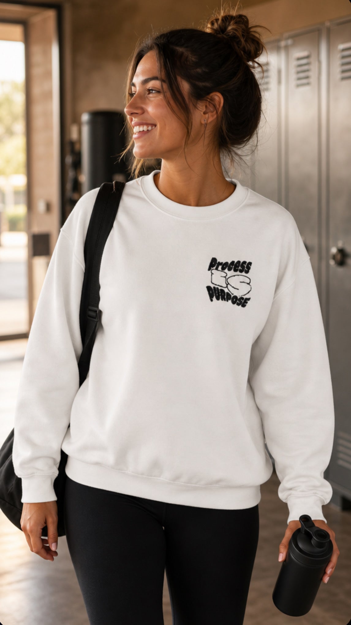 Process is Purpose Oversized Sweatshirt (White) (Unisex)
