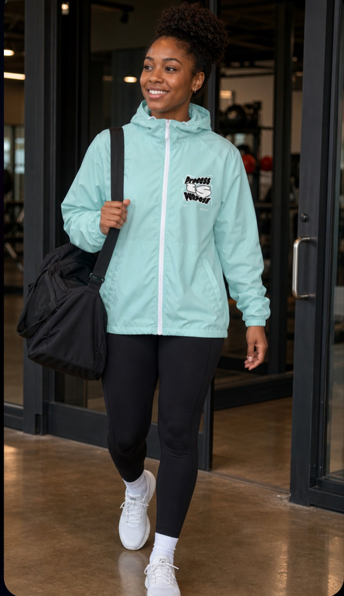 Process is Purpose Windbreaker (Aqua) (Unisex)