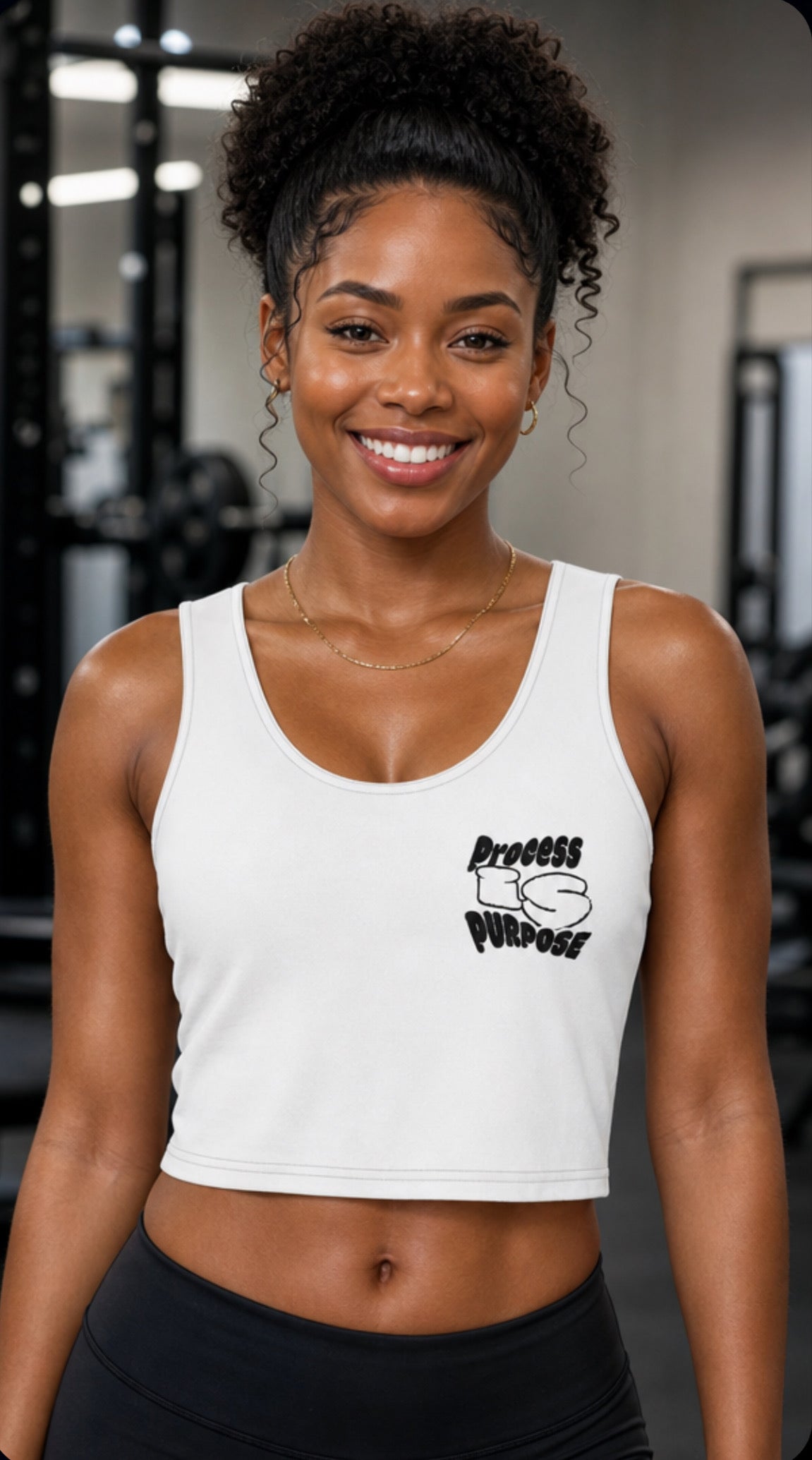 Process is Purpose woman’s Cotton Crop top (White)