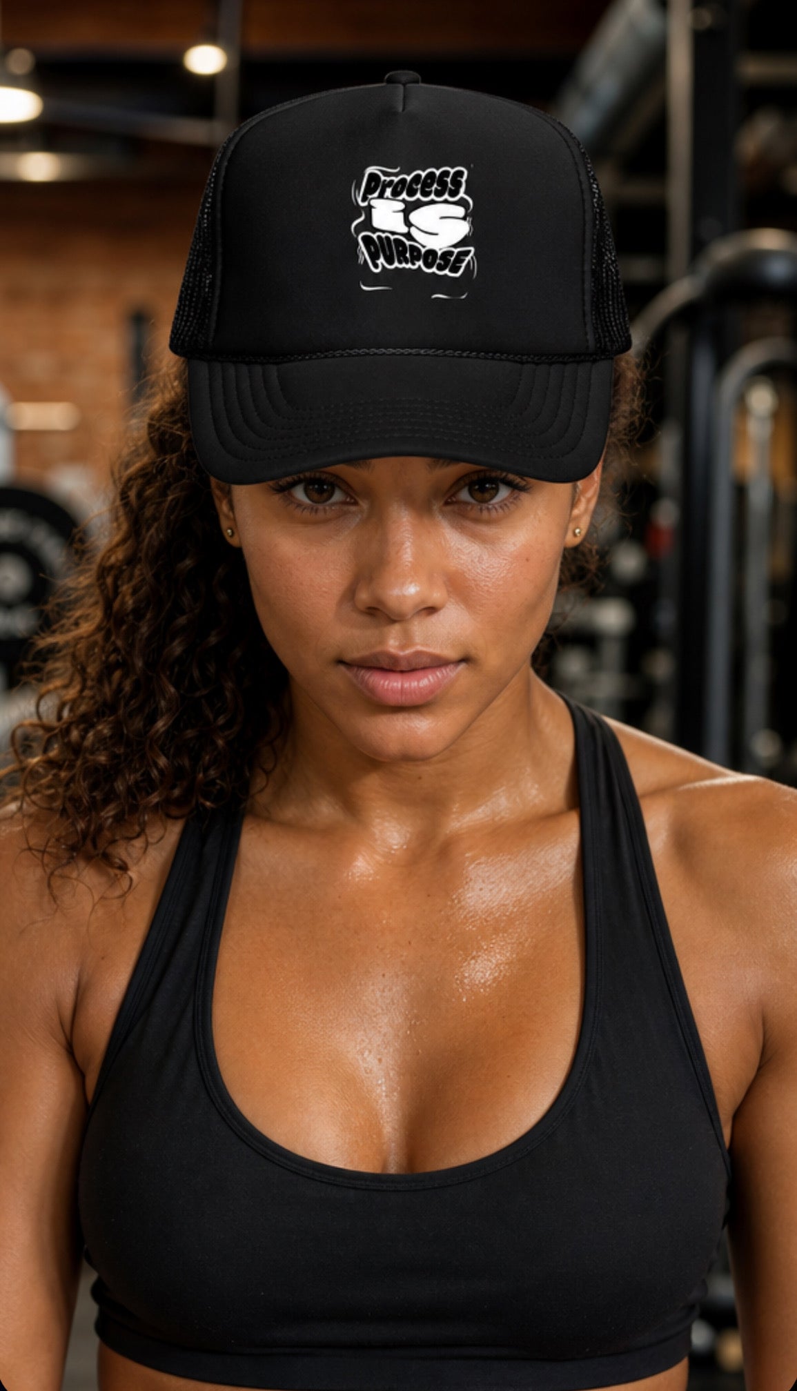 Process is Purpose Black Trucker Hat (Unisex)