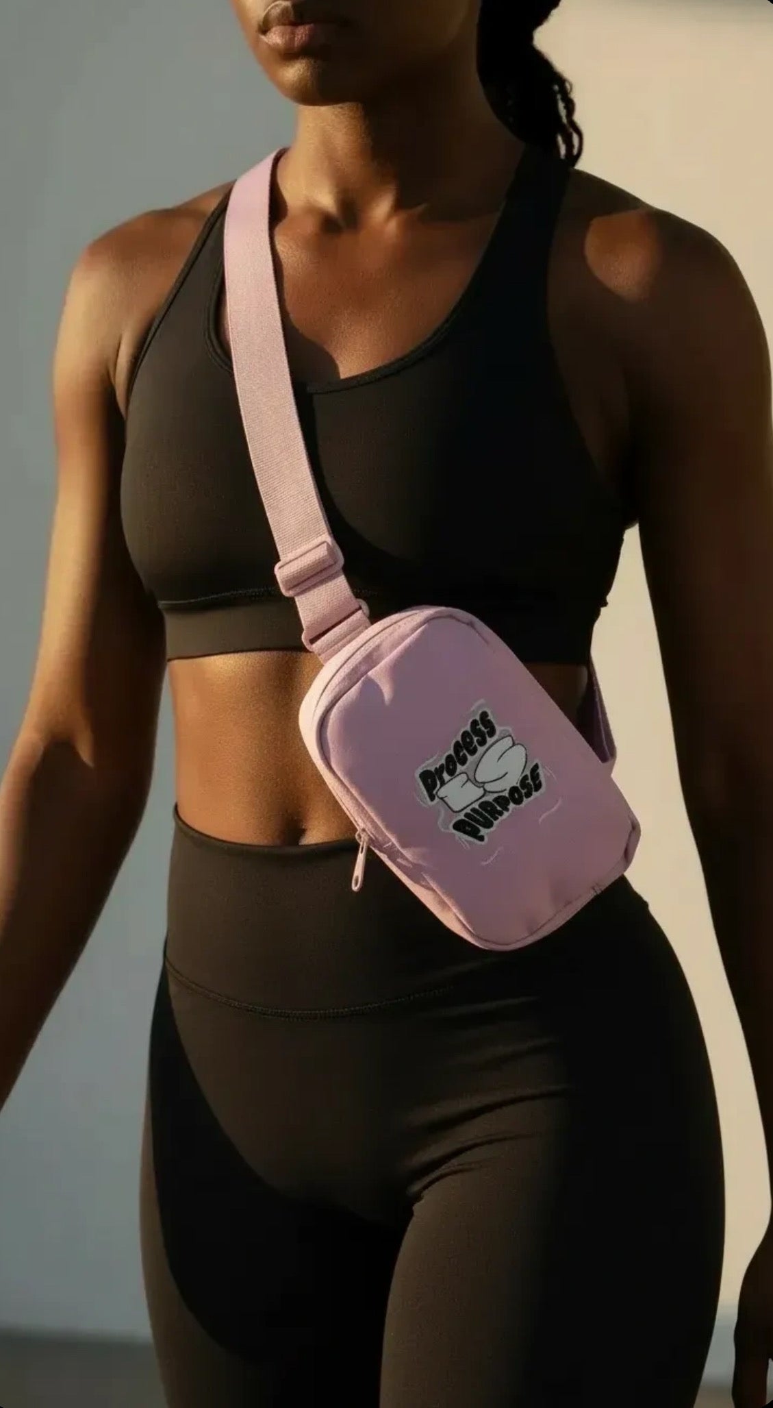 Process is Purpose Crossbody Bag (Rose Quartz)