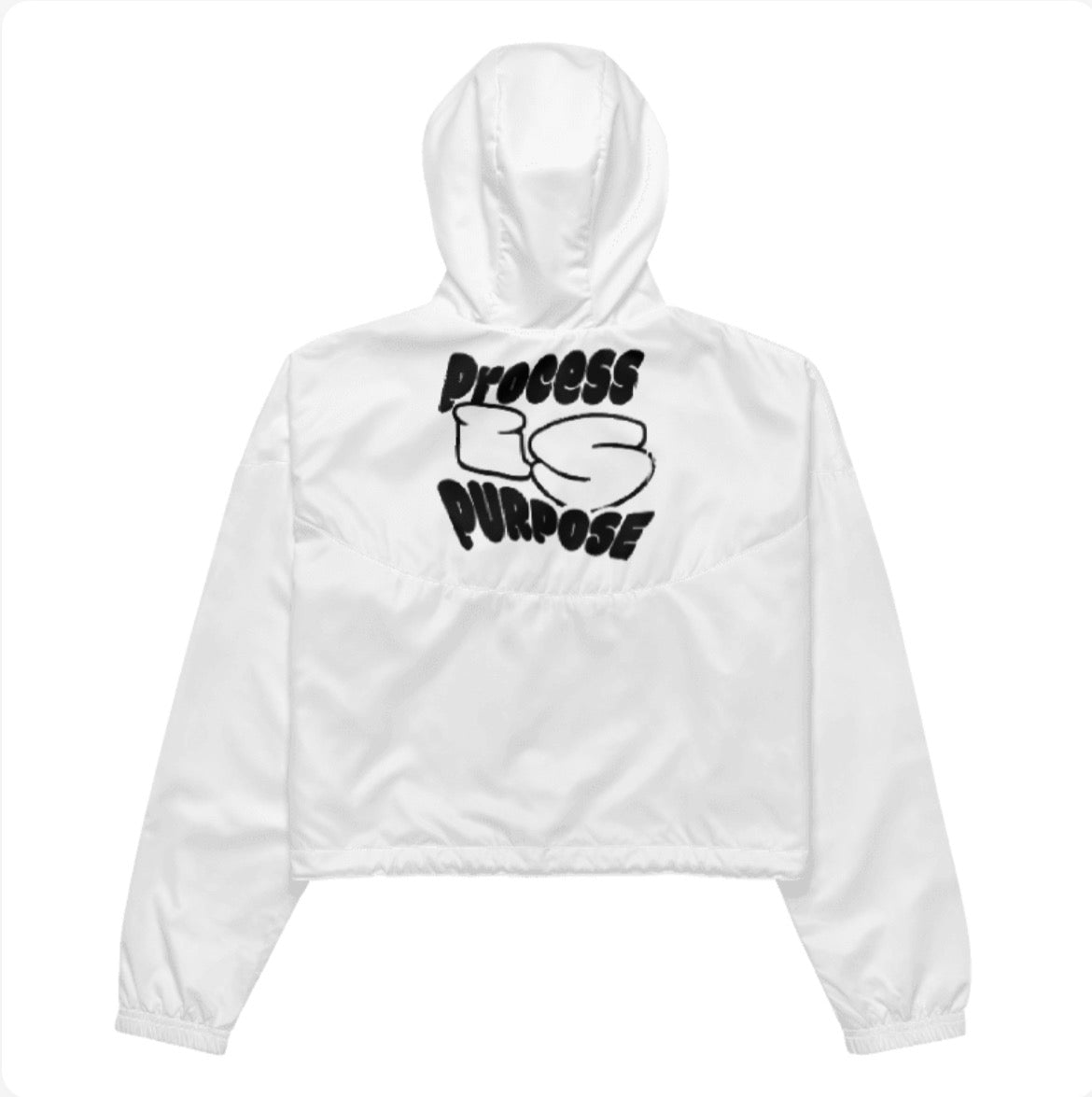 Process is Purpose Woman’s cropped windbreaker (White)