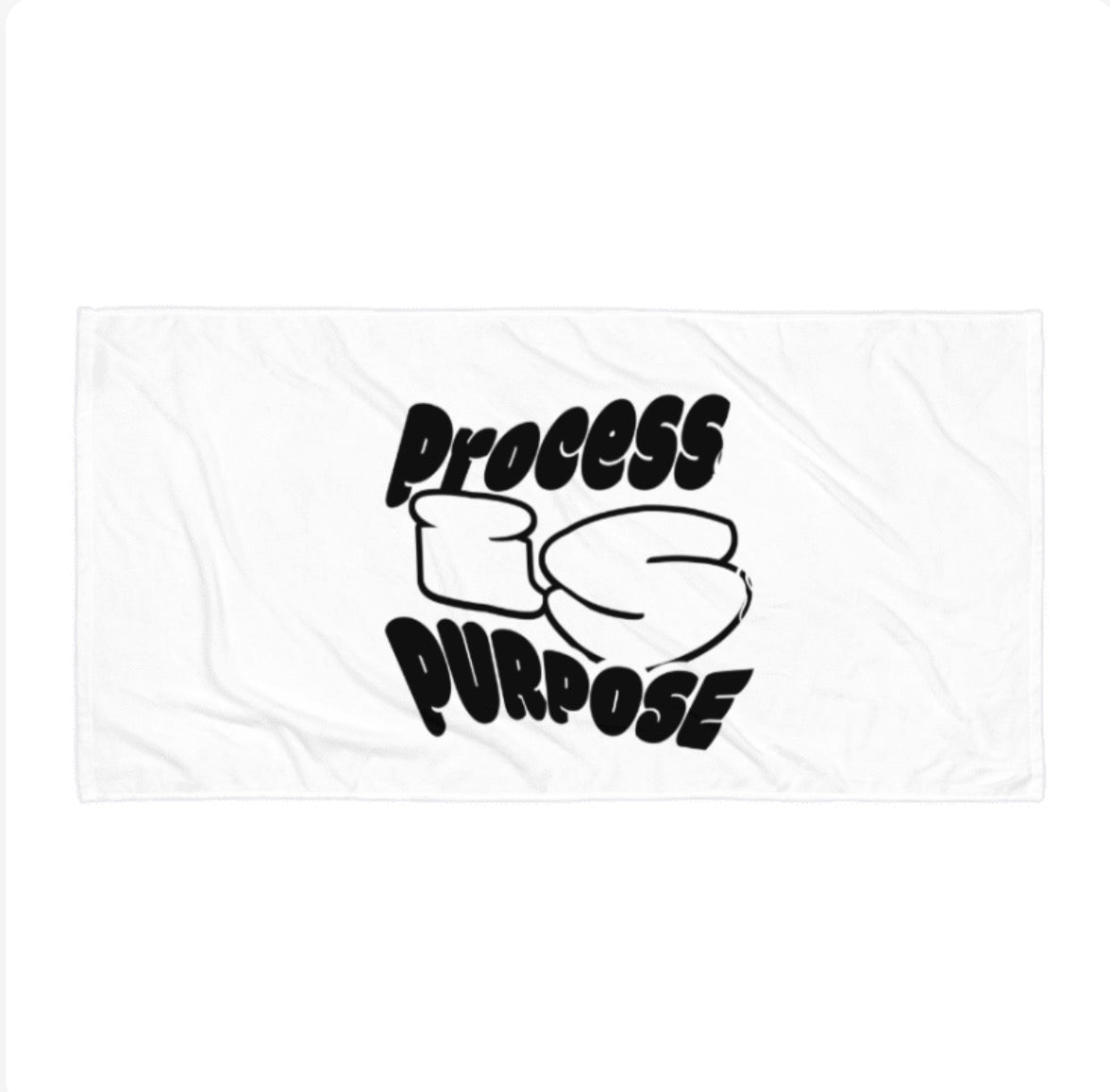 Process is Purpose Large beach towel (White)