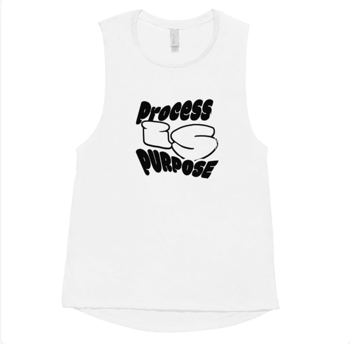 Process is Purpose woman’s muscle tank (White)