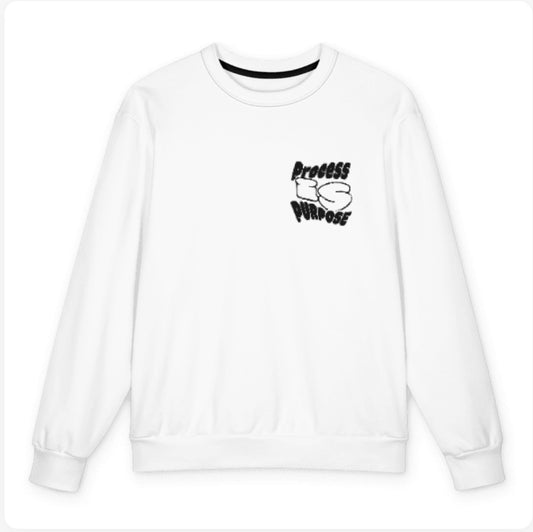 Process is Purpose Oversized Sweatshirt (White) (Unisex)