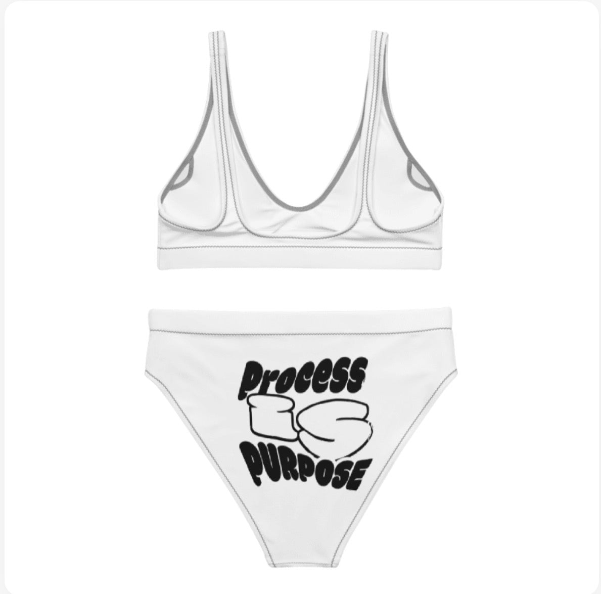 Process is Purpose High waisted bathing suit (White)
