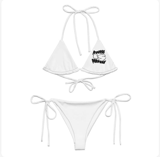 Process is Purpose String bikini bathing suit (White)