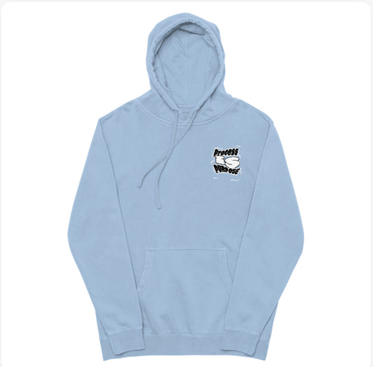 Process is Purpose Pigment dyed hoodie (Pigment light blue)(Unisex)