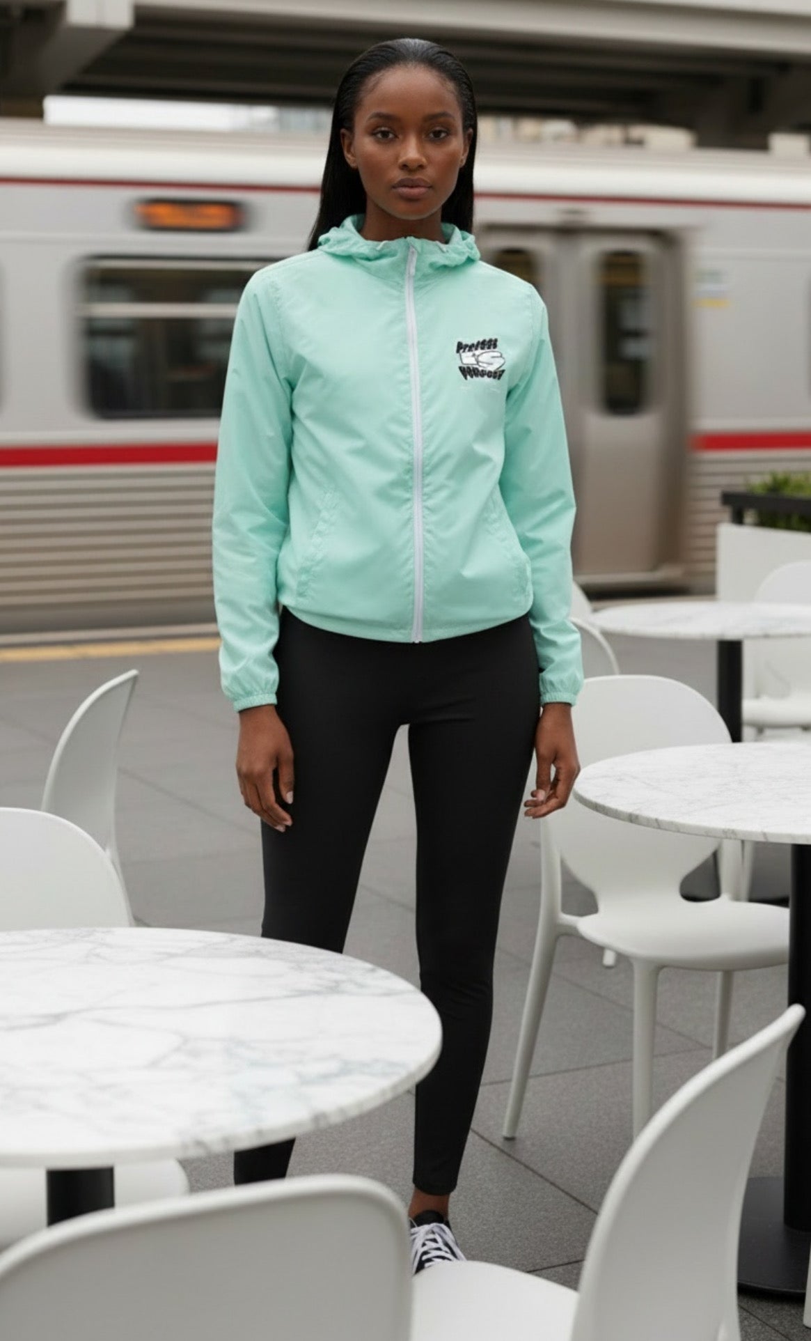 Process is Purpose Windbreaker (Aqua) (Unisex)