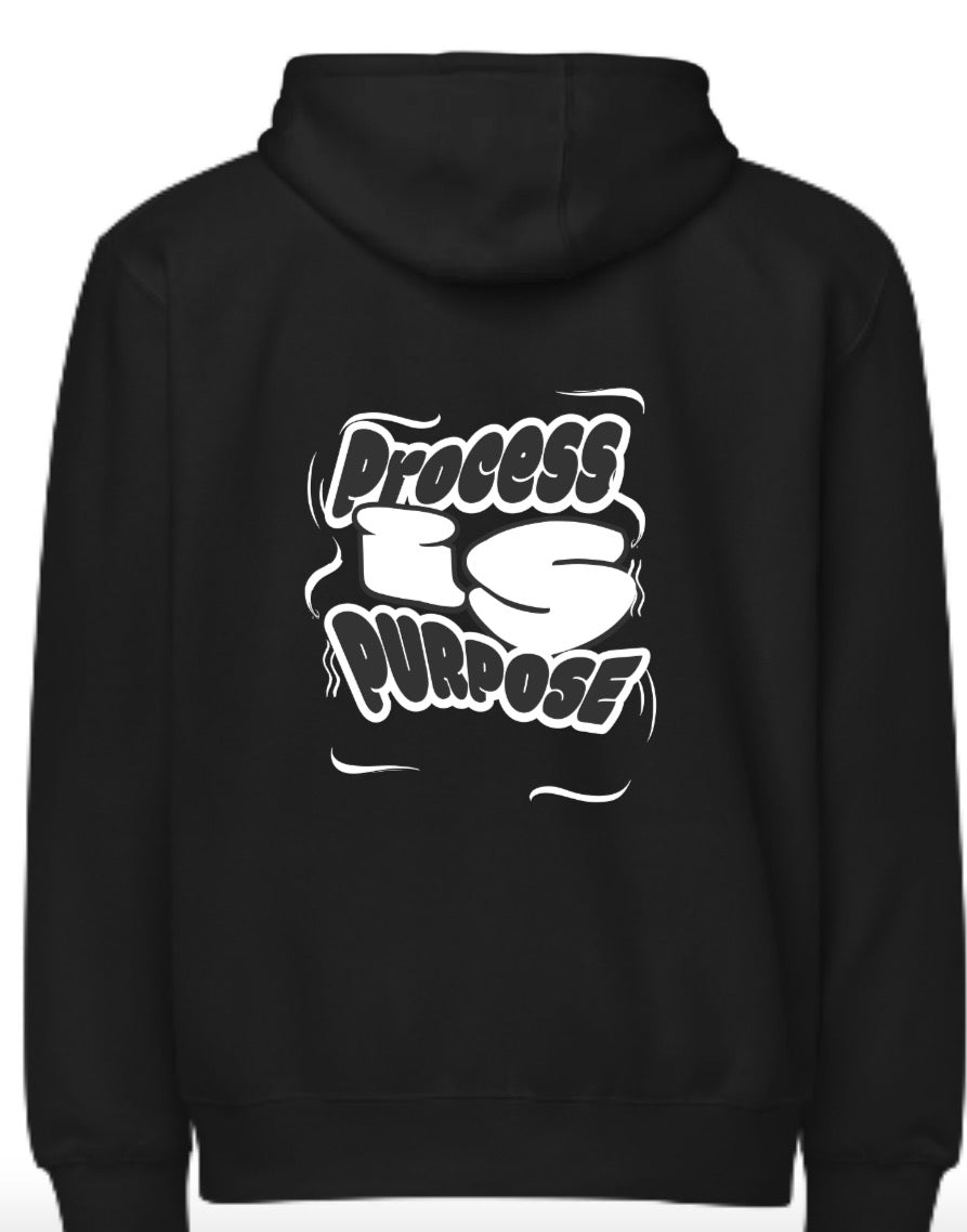 Process is Purpose Hoodie with zipper (Black) (Unisex)