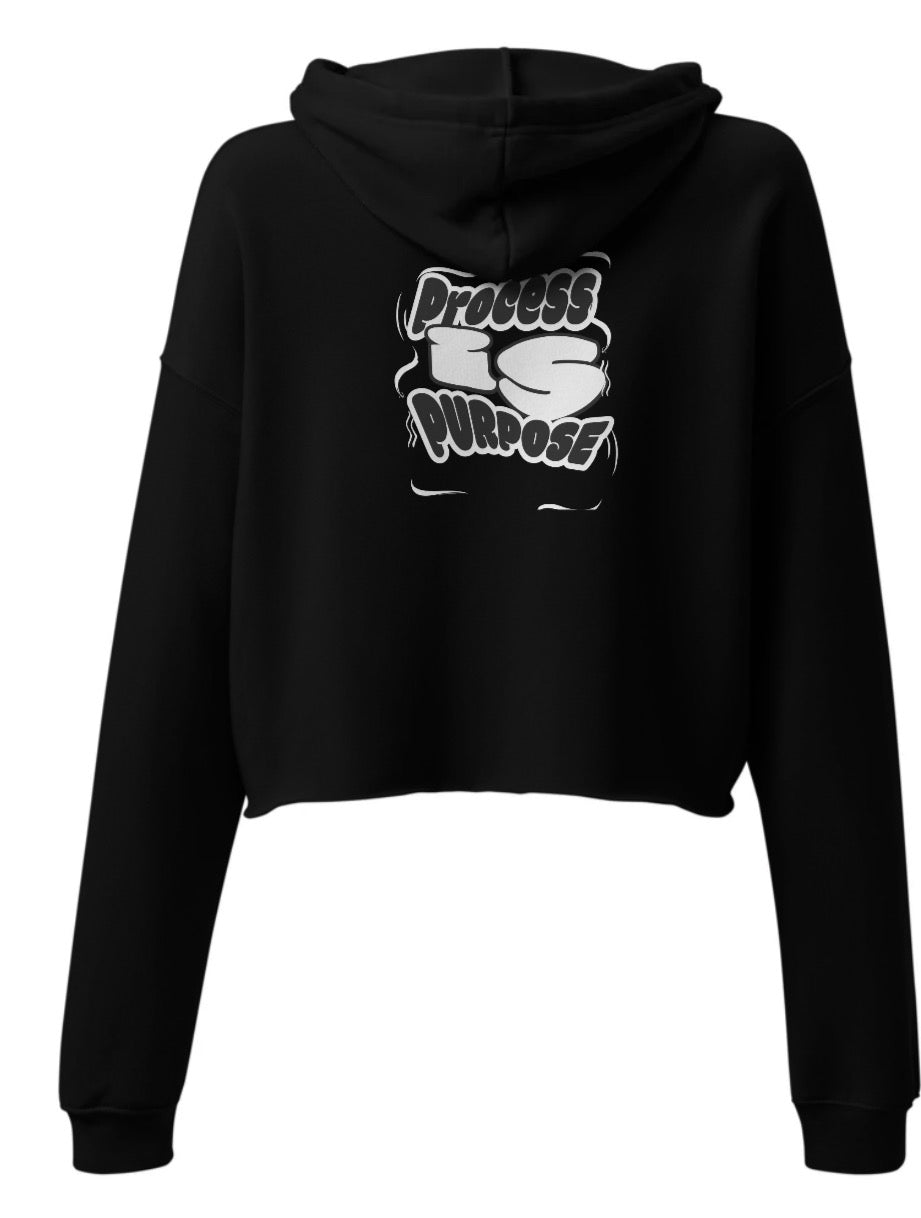 Process is Purpose woman’s cropped hoodie (Black)