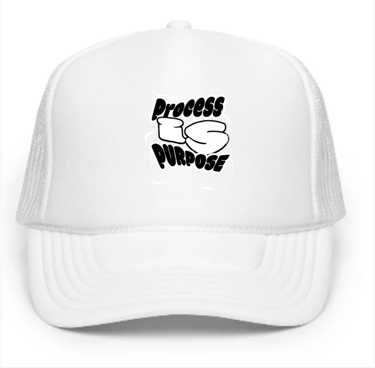 Process is Purpose White Trucker Hat (Unisex)