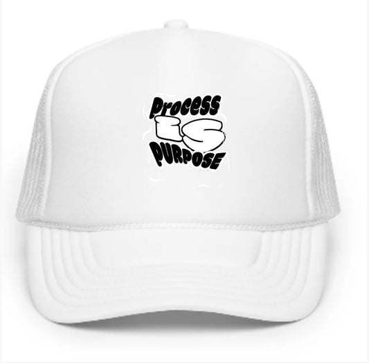 Process is Purpose White Trucker Hat (Unisex)
