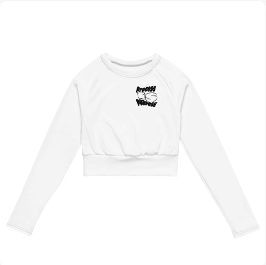 Process is Purpose woman’s cropped top long sleeve (White)