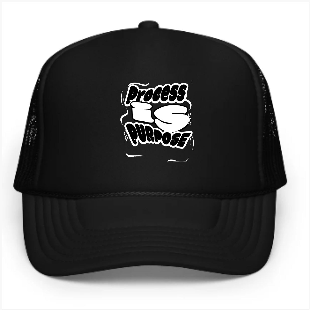 Process is Purpose Black Trucker Hat (Unisex)