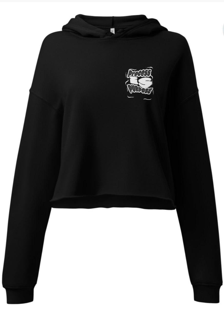 Process is Purpose woman’s cropped hoodie (Black)