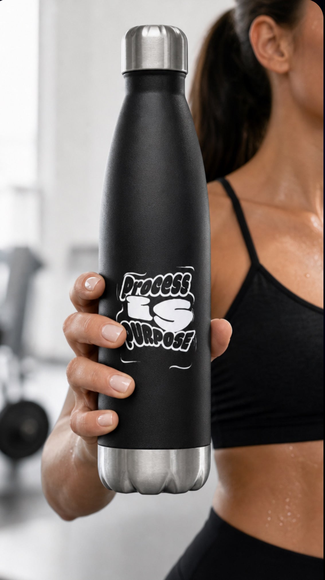 Process is Purpose Workout water bottle (Black)