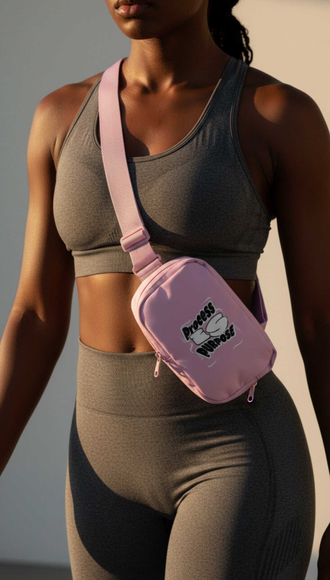 Process is Purpose Crossbody Bag (Rose Quartz)