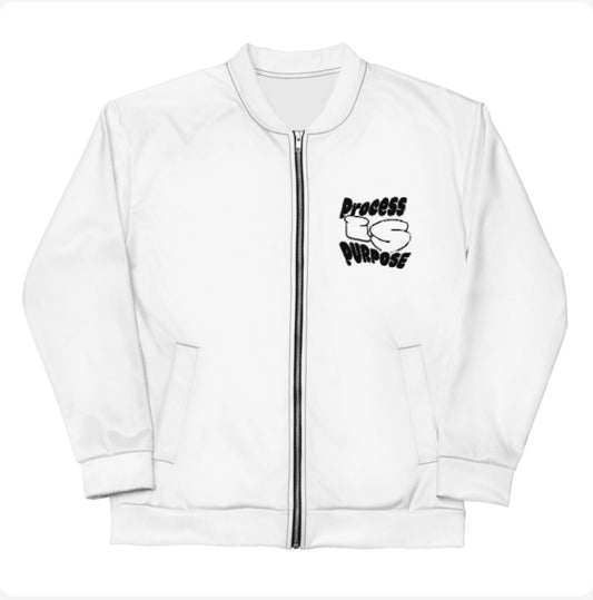 Process is Purpose Bomber jacket (White) (Unisex)