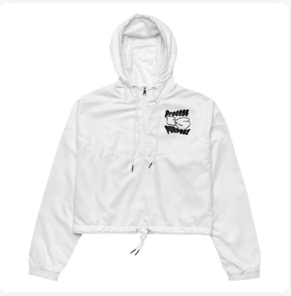Process is Purpose Woman’s cropped windbreaker (White)
