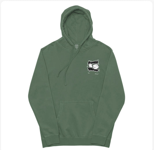 Process is Purpose Pigment dyed hoodie (Pigment alpine green)(Unisex)